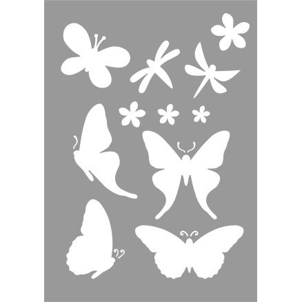 Odishine Sjablonger Sjablong sommerfugler blomster 21 x 29 cm Odishine Sjablonger Sjablong sommerfugler blomster 21 x 29 cm