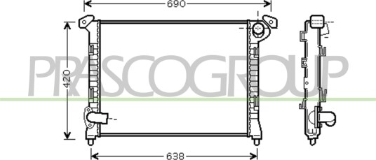 PRASCO MN306R005 Radiator motorkjøling PRASCO MN306R005 Radiator motorkjøling