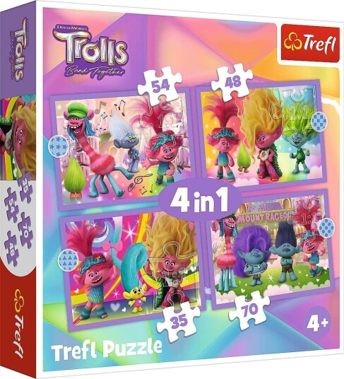 Trefl Trolls 3 Puslespill 4-in-1