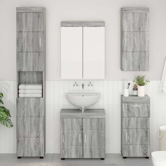 Baderom veggskap TULUM Grå Sonoma 37 x 24,5 x 86 cm Baderom veggskap TULUM Grå Sonoma 37 x 24,5 x 86 cm