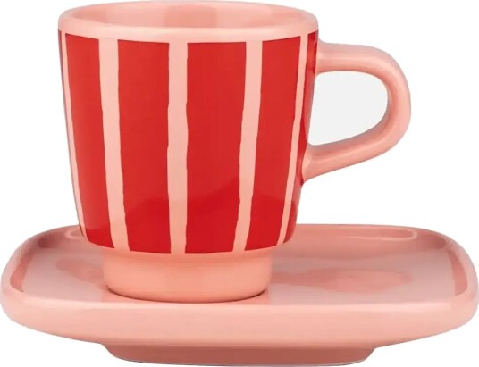 Marimekko Home Piccolo Espresso Cup+Saucer   Red   5 CL