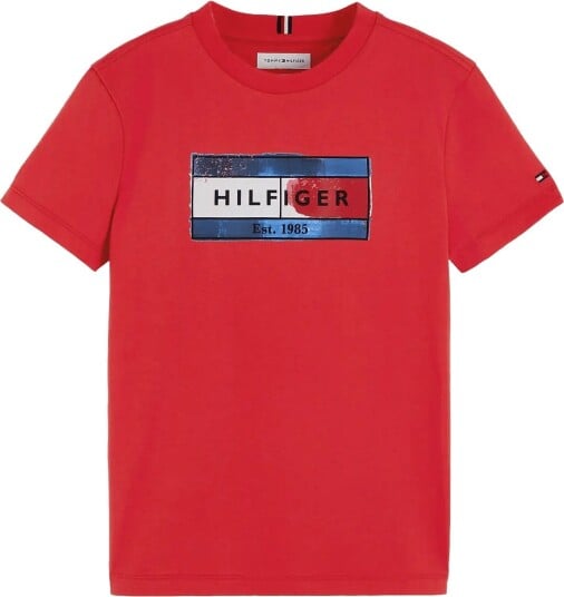Tommy Hilfiger Hilfiger Flag Graphic Tee   Red   140