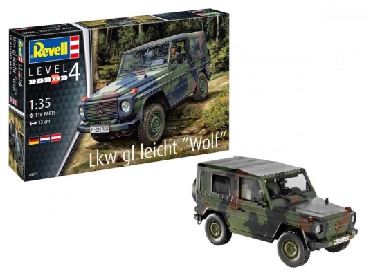 Revell 1/35 Mercedes Lkw gl Lett Wolf Modellbyggesett med 116 Deler