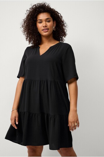 Zizzi   Kjole vAnni S/S Abk Dress   Svart