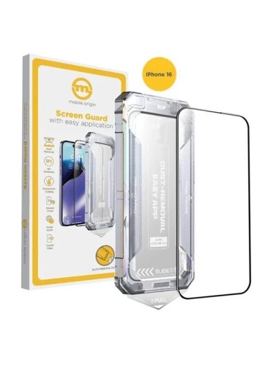 Mobile Origin Yellow Screen Guard with easy application   iPhone 16