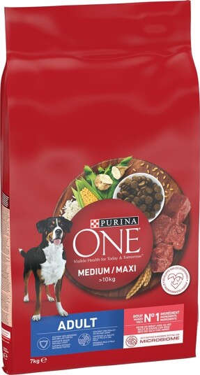 Purina One Tørrfôr Adult Medium Maxi & Ris Okse 7 kg