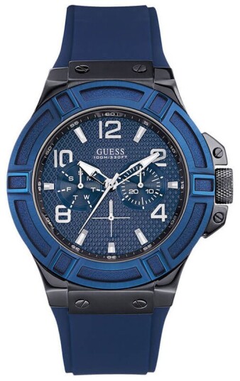 Guess Herreklokke W0248G5 Rigor Blå/Gummi Ø45 mm Guess Herreklokke W0248G5 Rigor Blå/Gummi Ø45 mm