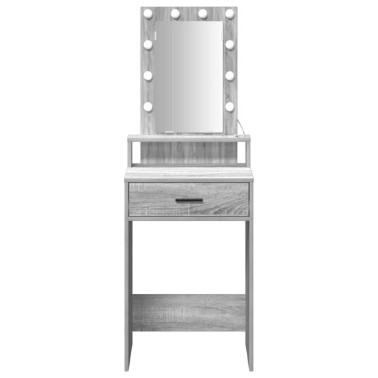  Smykkebord med LED lamper Grå Sonoma 50x41x140 cm