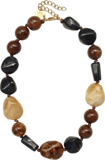 Bud To Rose Molto Resin Necklace Mix Black   Black   ONE SIZE