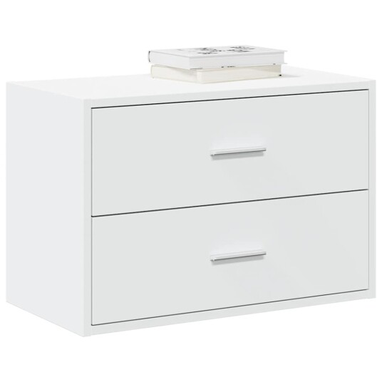 Skap med 2 skuffer hvit 60x31x40 cm konstruert tre 8721158577009 Skap med 2 skuffer hvit 60x31x40 cm konstruert tre 8721158577009