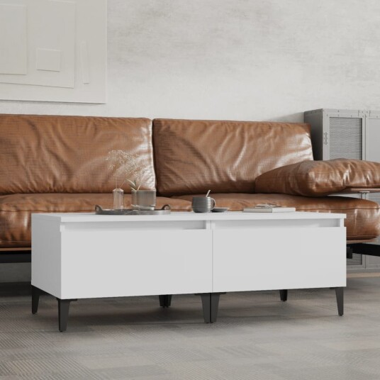 Sidebord 2 stk hvit 50x46x35 cm konstruert tre 8720845668624 Sidebord 2 stk hvit 50x46x35 cm konstruert tre 8720845668624