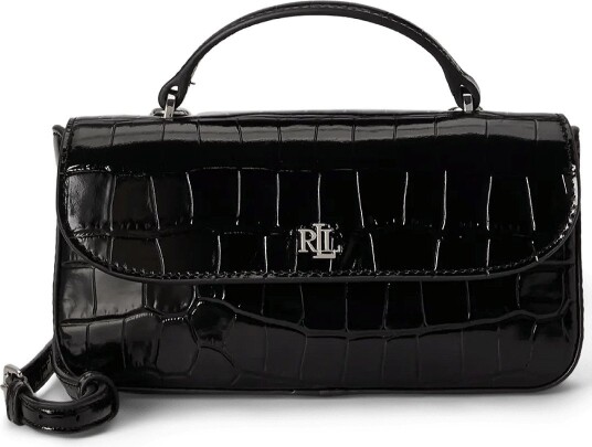 Lauren Ralph Lauren Croc Embossed Marcy Crossbody Wallet BLACK One Size Lauren Ralph Lauren Croc Embossed Marcy Crossbody Wallet BLACK One Size