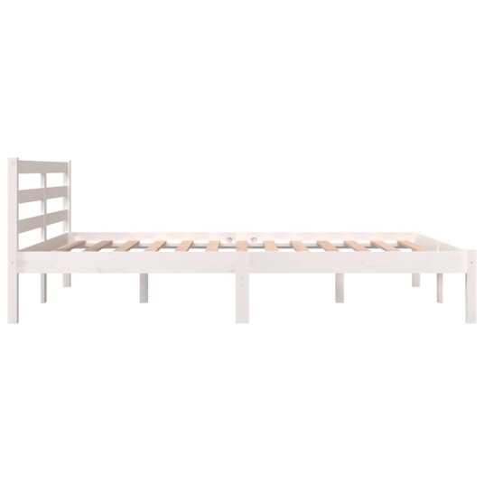 vidaXL Sengeramme heltre furu 120x190 cm hvit 4FT Small Double
