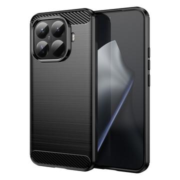 Xiaomi 15T Pro Børstet TPU deksel   karbonfiber Svart