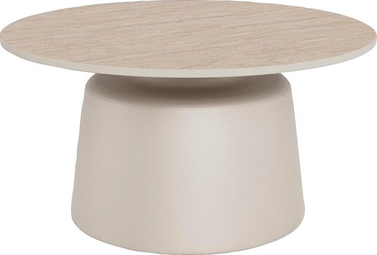 AC Design Furniture Santorini rundt salongbord plate l. Travertin keramikk Ø70x39 cm Grå