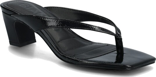 Bianco Biaspice Toe Post Faux Leather   Black   40