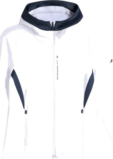 J.Lindeberg Selena Full Zip Hood Hvit Golfgenser dame White X Small