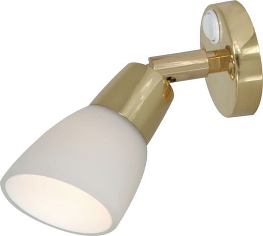 Søylelampe i messing med opal skjerm 3W LED