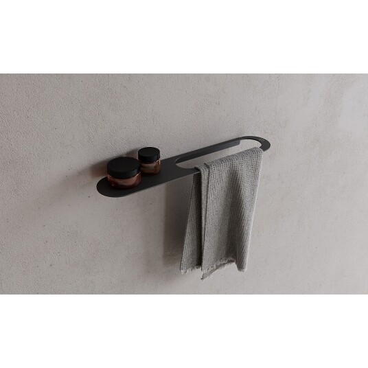 Copenhagen Bath CB 100 Håndkleholder 500 mm med hylle Sort Matt Copenhagen Bath CB 100 Håndkleholder 500 mm med hylle Sort Matt