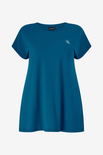 Zizzi - Trenings t-skjorte aBasic S/S Long T-shirt - Blå