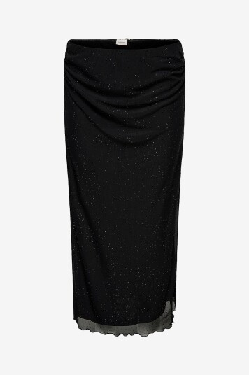 Only Carmakoma Skjørt carLoura Stone Mesh Calf Skirt Jrs Svart
