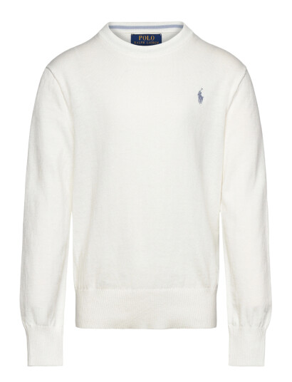 Ralph Lauren Kids Cotton Crewneck Sweater White 132 137