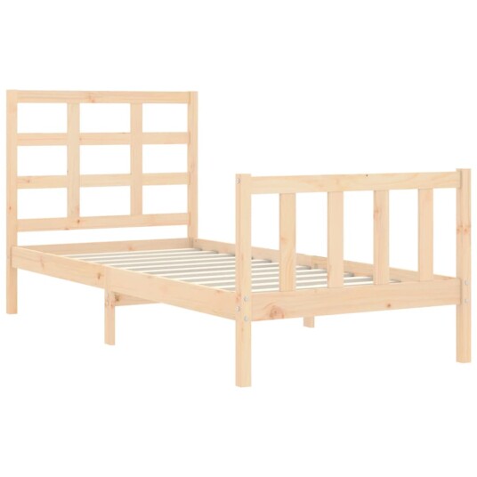 vidaXL Sengeramme med hodegavl 90x190 cm heltre