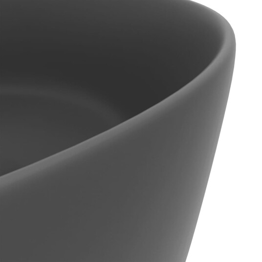 vidaXL Luksuriøs servant rund matt mørkegrå 40x15 cm keramisk