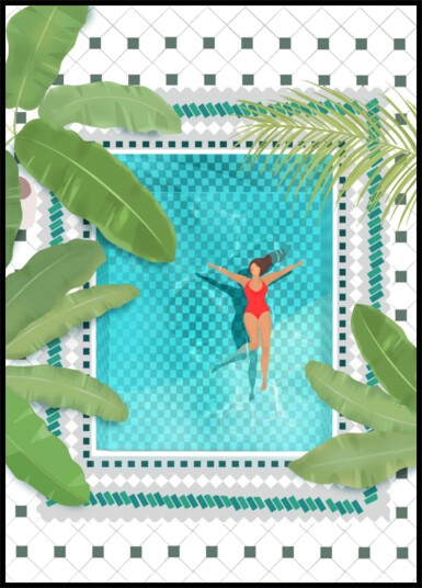 Riad Pool Plakat / 100x150 Riad Pool Plakat / 100x150