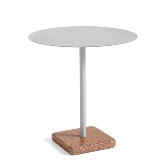 HAY Terrazzo Utendørs Kafébord Ø70 Himmelgrå/ Rød Terrazzo