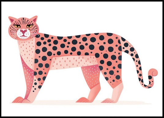 Pink Leopard Plakat Plakat / 40x50cm