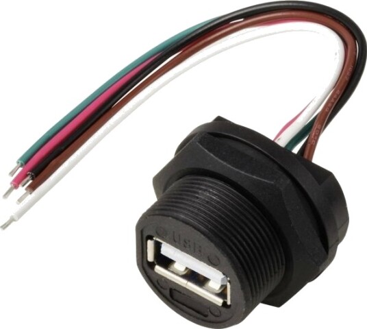 Usb 2.0-Uttak For Montering På Baksiden Med Gjenged Kabel 0,1 M Ip67 Tc-E13t-Fu2-Pwf-0.1Pv Usb 2.0-Uttak For Montering På Baksiden Med Gjenged Kabel 0,1 M Ip67 Tc-E13t-Fu2-Pwf-0.1Pv