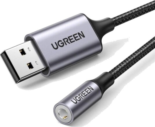 Ugreen Cm477 Lydadapter Usb Til Mini Jack 3,5 Mm Aux Grå