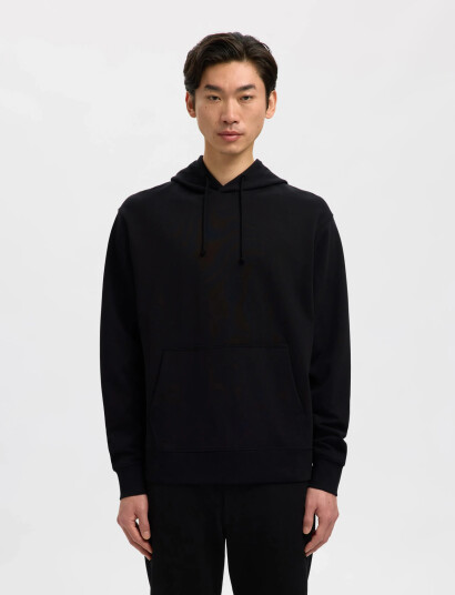 Selected Slhrelaxluke Ls Sweat Hoodie Noos Black L