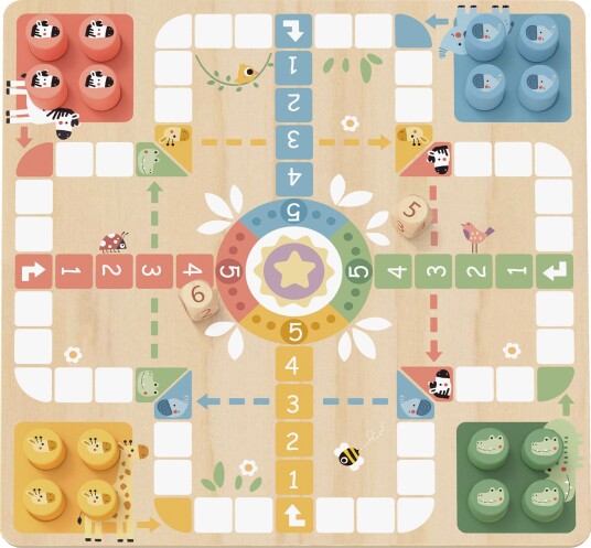 Tooky Toy Ludo Brettspill 2-i-1