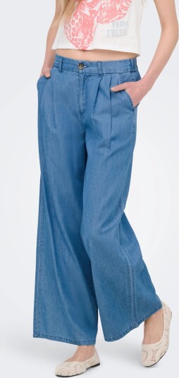 ONLY Onlbea Hw Dnm Wide Dnm Bj   Blue   L x 32