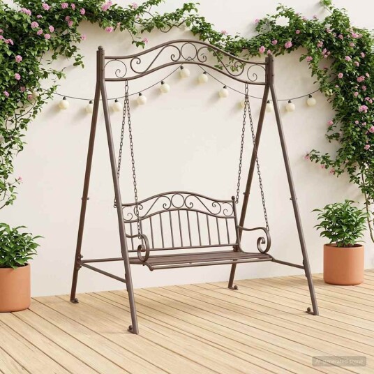 vidaXL Svingramme Antikk Brun 113 x 121,5 x 168 cm Stål