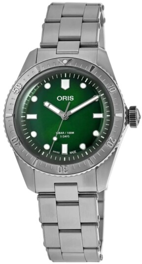 Oris Herreklokke 01 400 7774 4057 07 8 19 18 Divers Grønn/Stål Ø38