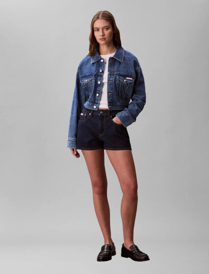 Calvin Klein Jeans Denim Cropped Trucker Blue Carol Blue XXS