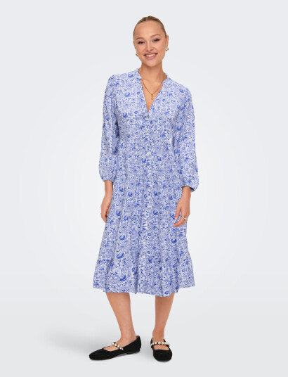 ONLY Onlmilana 7/8 Dress Wvn Noos - Blue - XS ONLY Onlmilana 7/8 Dress Wvn Noos - Blue - XS