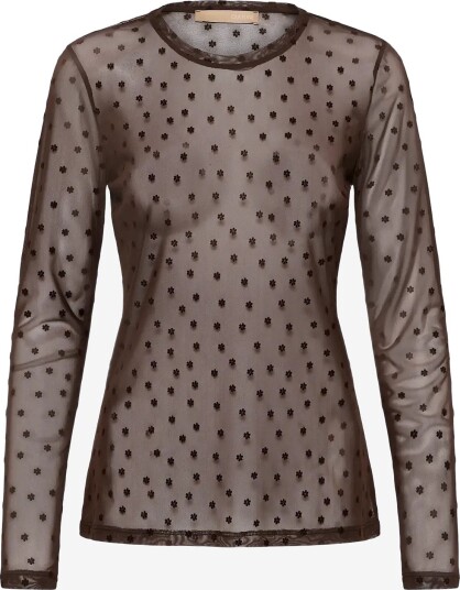 Culture Culaya Mesh Blouse COFFEE BEAN FLOWER XXL