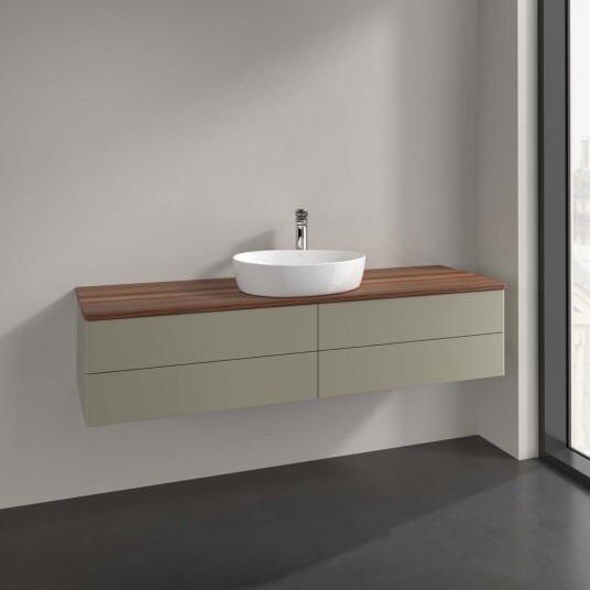 Villeroy & Boch Antao Servantskap med 4 skuffer 160x50x36 cm m/lys Steingrå/Valnøtt Villeroy & Boch Antao Servantskap med 4 skuffer 160x50x36 cm m/lys Steingrå/Valnøtt