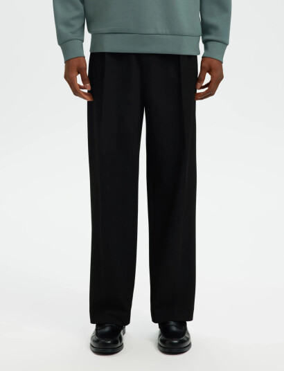 Selected Slh220 Loose Finn Flex Pants Noos Black S