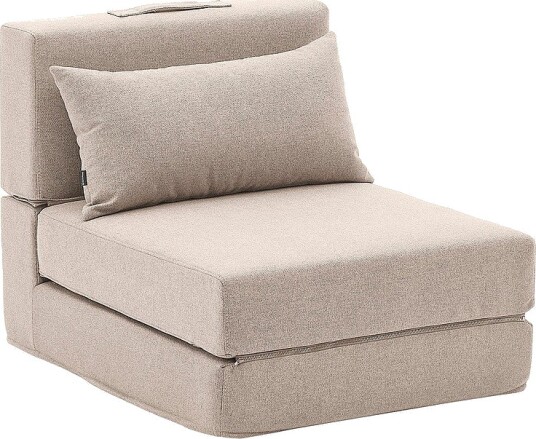 Kave Home Arty sennepsfarget konvertibel puff/seng 70 x 89 200 cm Beige
