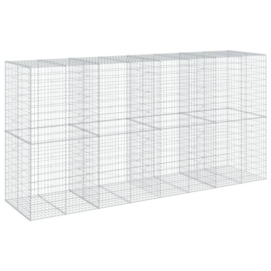Gabionkurv med deksel 400x100x200 cm galvanisert jern Gabionkurv med deksel 400x100x200 cm galvanisert jern
