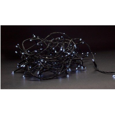 9 meter utendørs LED julelysslynge IP44 230V 120 LED kald hvit