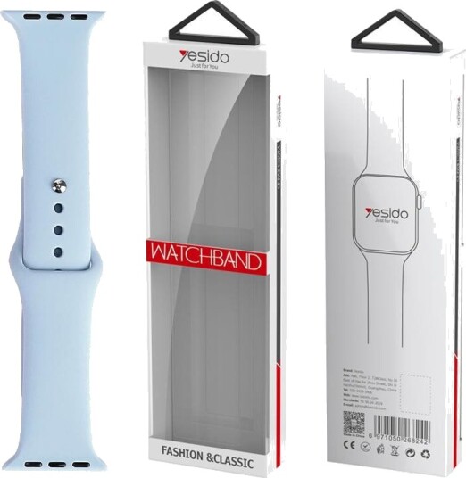 Yesido WB44 Silikonrem til Apple Watch 42/44/45mm Lyseblå Yesido WB44 Silikonrem til Apple Watch 42/44/45mm Lyseblå