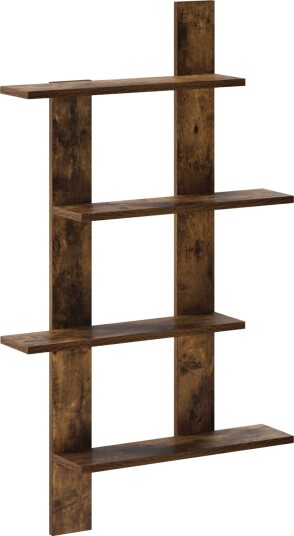 vidaXL Vegghylle Røkt Eik 61 x 13,5 x 105 cm Konstruert tre