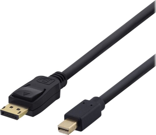 Deltaco Displayport Kabel Displayport Hann Til Mini Displayport Hann Displayport 1.2 1 M 4K 30Hz Støtte Svart