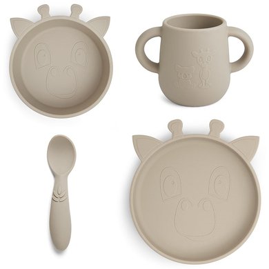 Nuuroo Servisesett Lykke Giraffe 4 stk, Brostein